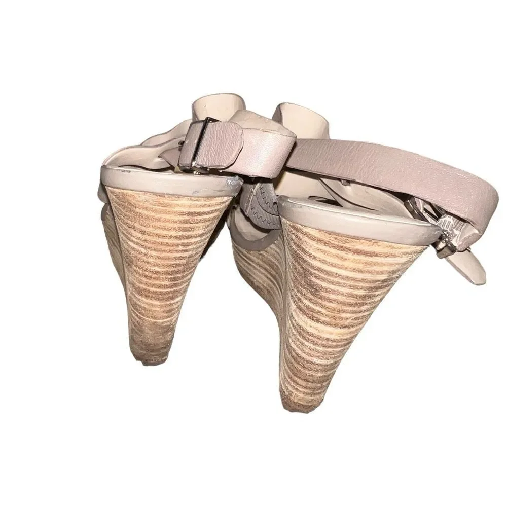 Sole Society 4 inch “Jenny” wedge heel‎ sandal in taupe women’s size 8